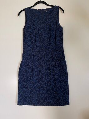 Tommy Hilfiger Navy Patterned Sleeveless Midi Dress